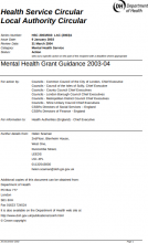 HSC (2003) 002 2: LAC (2003) 1: Mental health grant guidance 2003-04